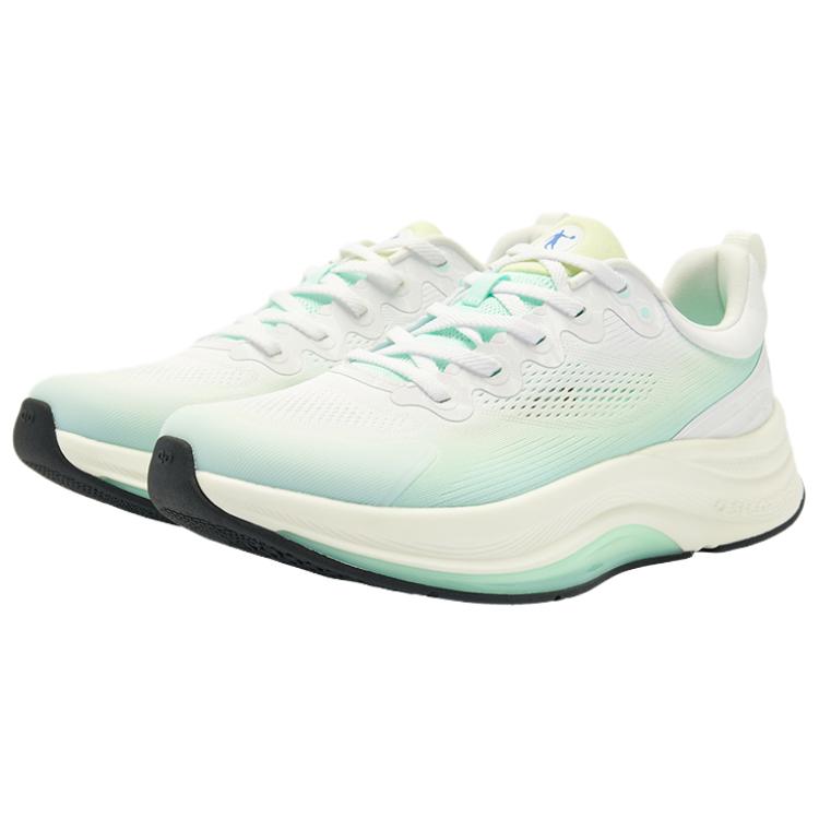 QIAODAN Cushioning Slip Resistant Rebound Low top Casual Running Shoes Men’s White Green