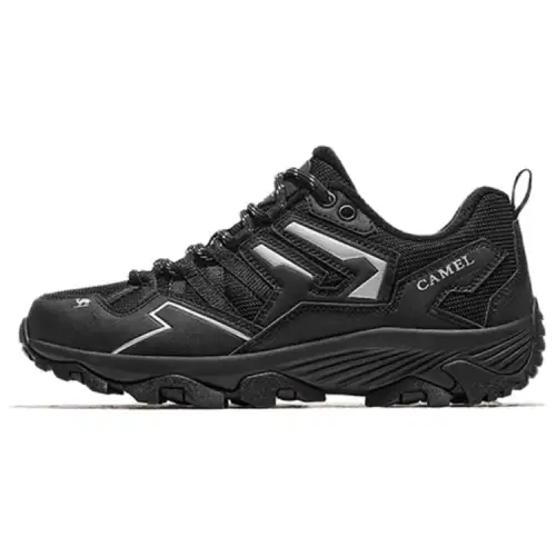 CAMEL Camel Kunlun Mountain 2.0 velvet, non-slip, wear-resistant, shock-absorbing and warm, low-cut outdoor functional shoes, women's black and silver gray