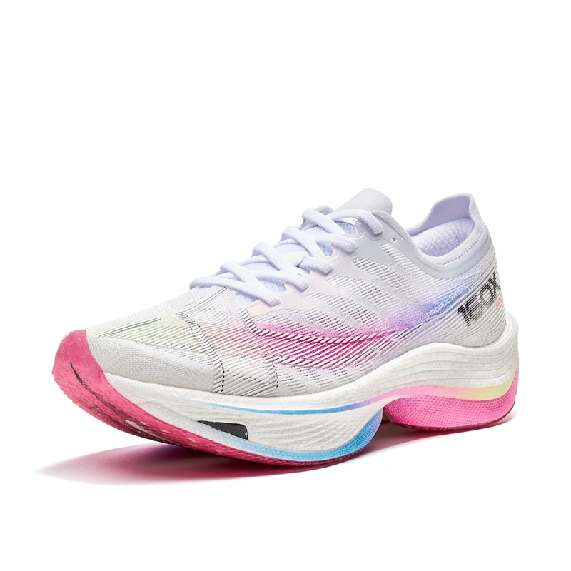 XTEP Racing 160X 5.0 Cushioning, Wear Resistant Low top Running Shoes Women’s White Peach Pink