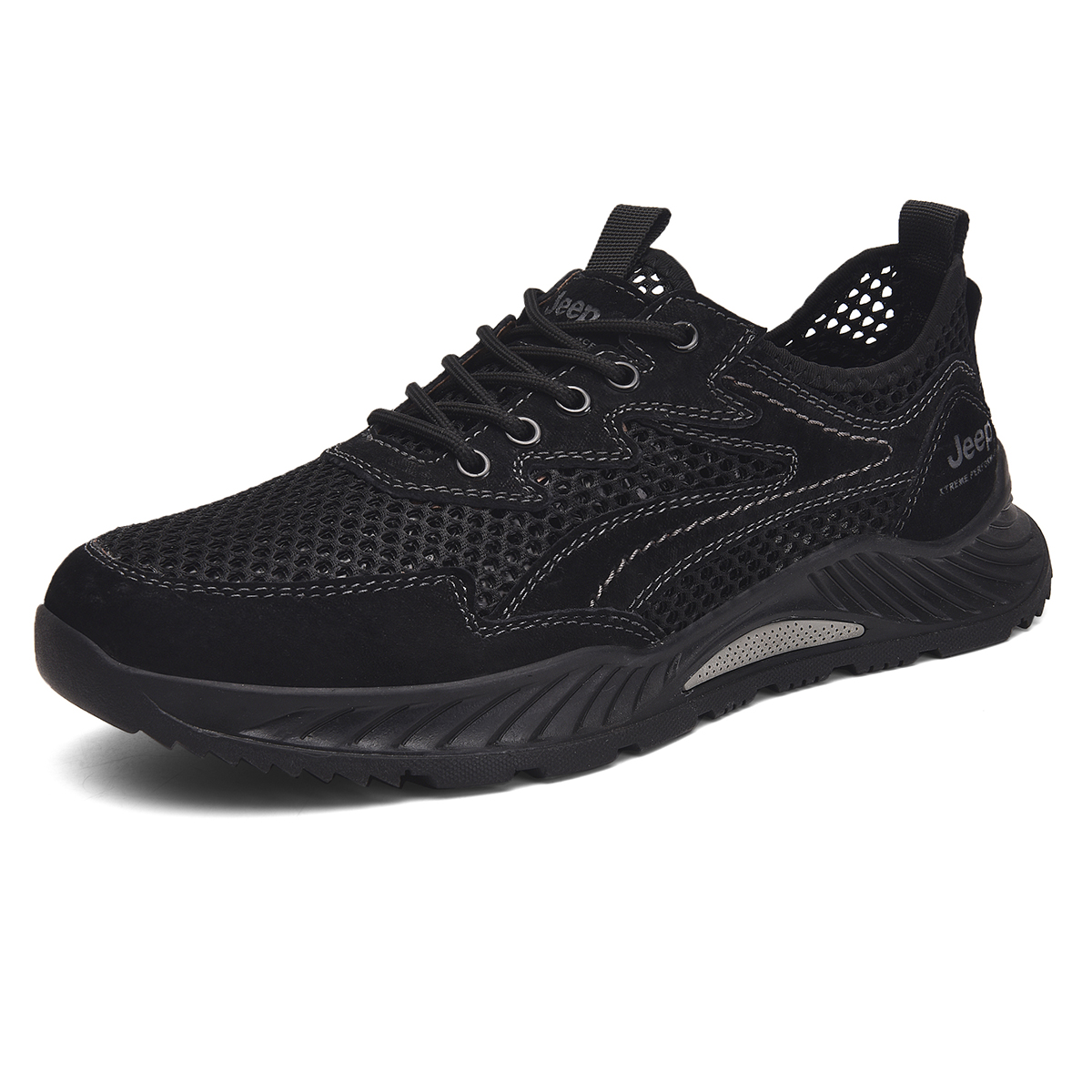 Jeep Fabric Breathable Low top Outdoor Shoes Men’s Black