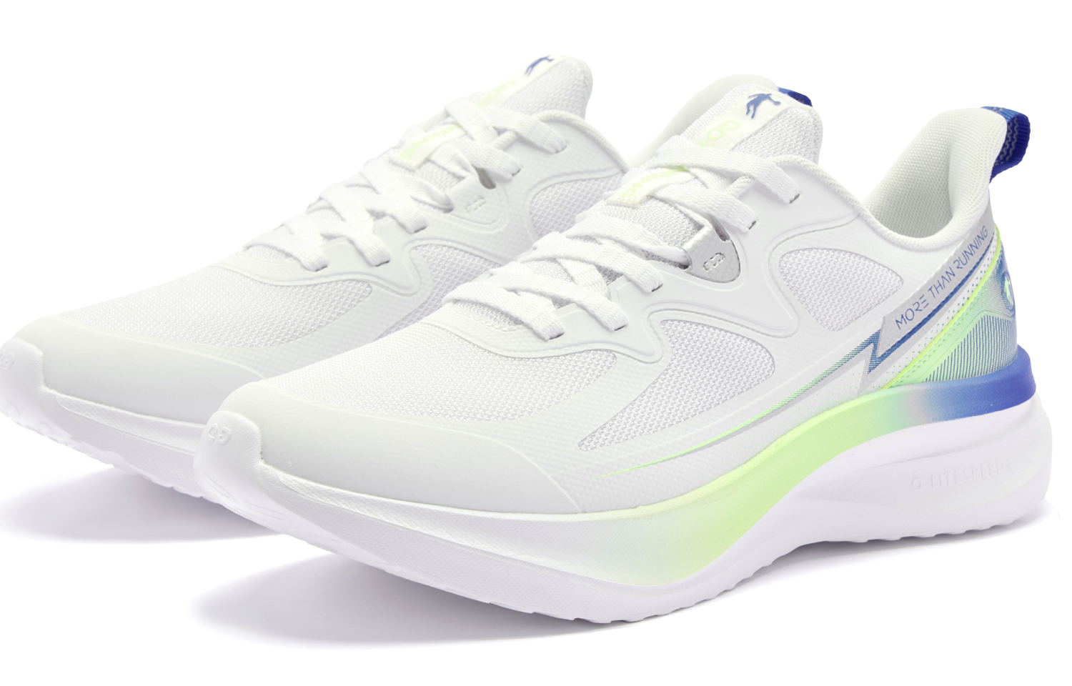 QIAODAN Feiyue Running Shoes Men’s Low Top White Blue Green