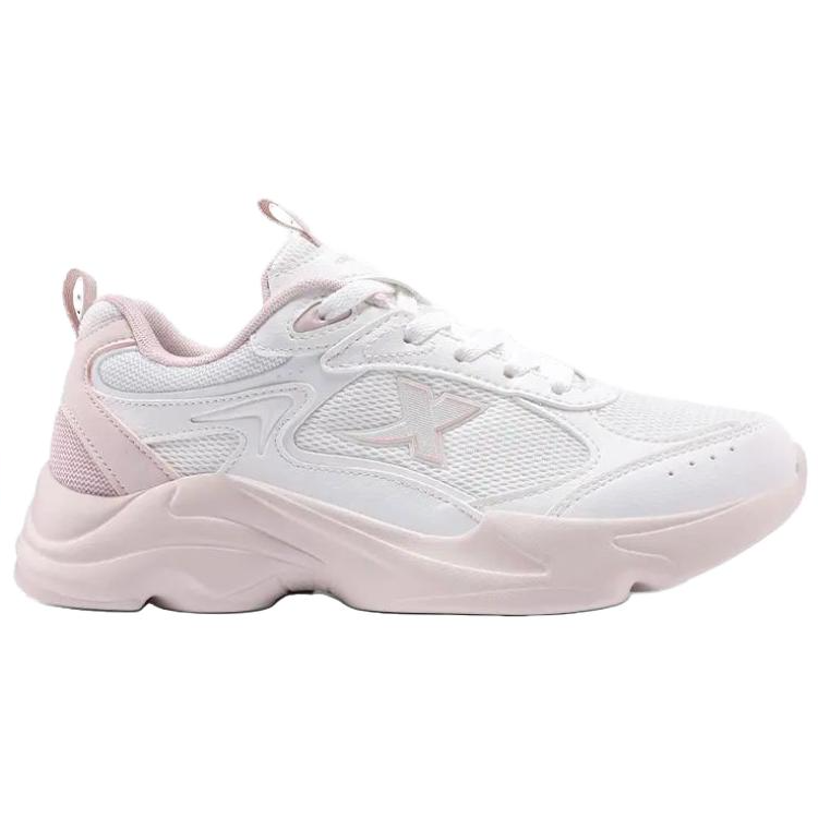 XTEP Hydrogen Wind Technology Breathable And Lightweight Low top Casual Running Shoes Women’s White Pink