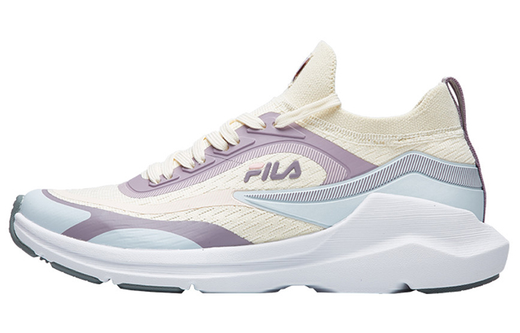 FILA Radial Fabric Cushioning Abrasion Resistant Breathable Low top Running Shoes Women's Micro White