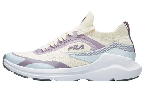 FILA Radial Fabric Cushioning Abrasion Resistant Breathable Low top Running Shoes Women's Micro White