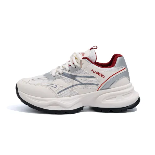 HUANQIU PU, Mesh Cushioning Low top Chunky Sneakers Women's Red
