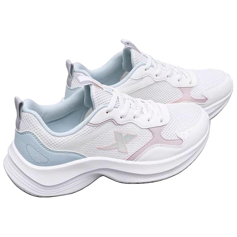XTEP Cushioning Breathable Lightweight Low top Casual Running Shoes Women’s White Pink Green
