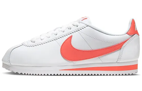 Nike Cortez Leather Retro Forrest Gump Shock Absorbing and Anti-Slip Low Top Marathon Running Shoes Women's White Pink