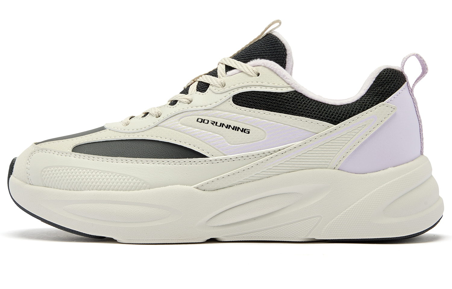 QIAODAN Retro Sports Versatile, Leather Upper Comfortable, Fleece Lined Insulated Shoes Fabric