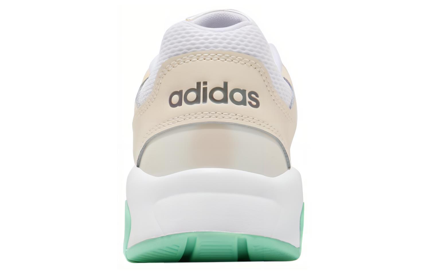 Женские кроссовки adidas neo Run9tis (бежево-бело-зеленые) — Бежевый / белый / зелёный — фото 4