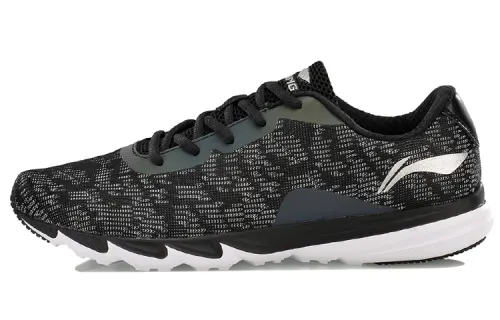 Li Ning Wind Lightweight Reflective Slip Resistant Low top Running Shoes Unisex Black White