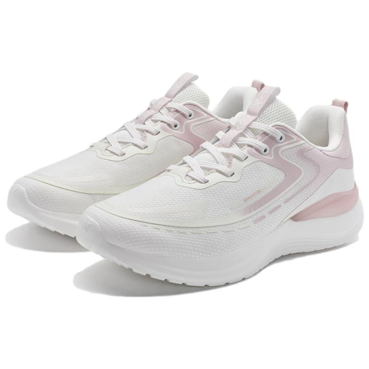 XTEP Comfortable Cushioning Slip Resistant Casual Running Shoes Women’s White Pink