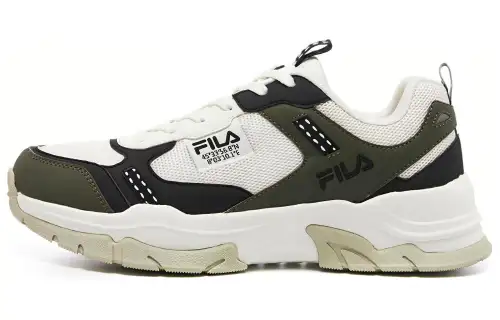 FILA Abrasion Resistant Breathable Low top Running Shoes Men's White Green