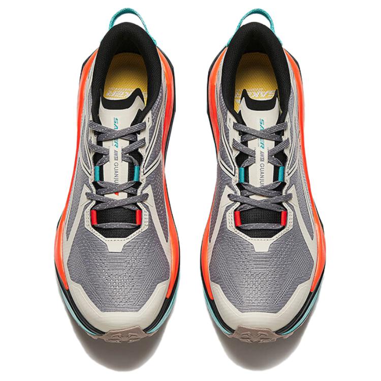 Anta Cushioning Slip Resistant Low top Trail Running Shoes Men’s Beige Gray