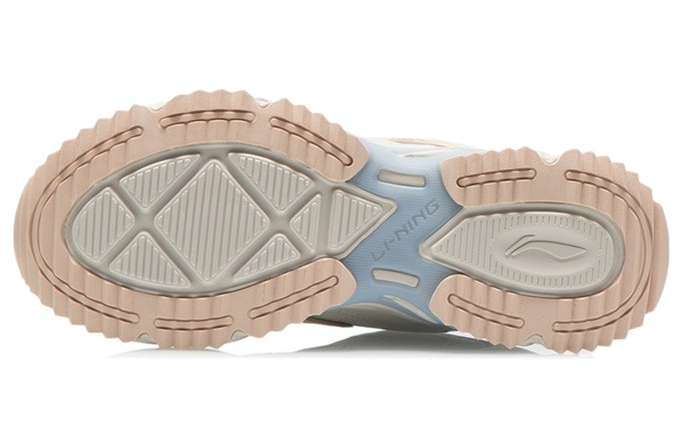 Li Ning Cushioning Slip Resistant Abrasion Resistant Low top Running Shoes Women's Gray Blue