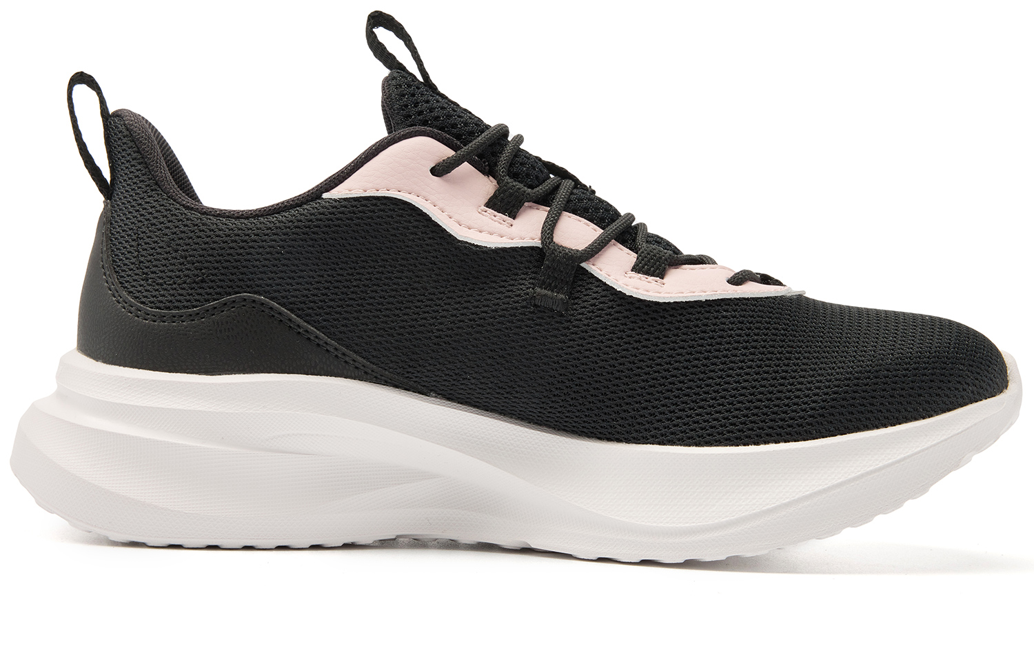 QIAODAN Cushioning Slip Resistant Abrasion Resistant Low top Casual Running Shoes Women’s Black Pink