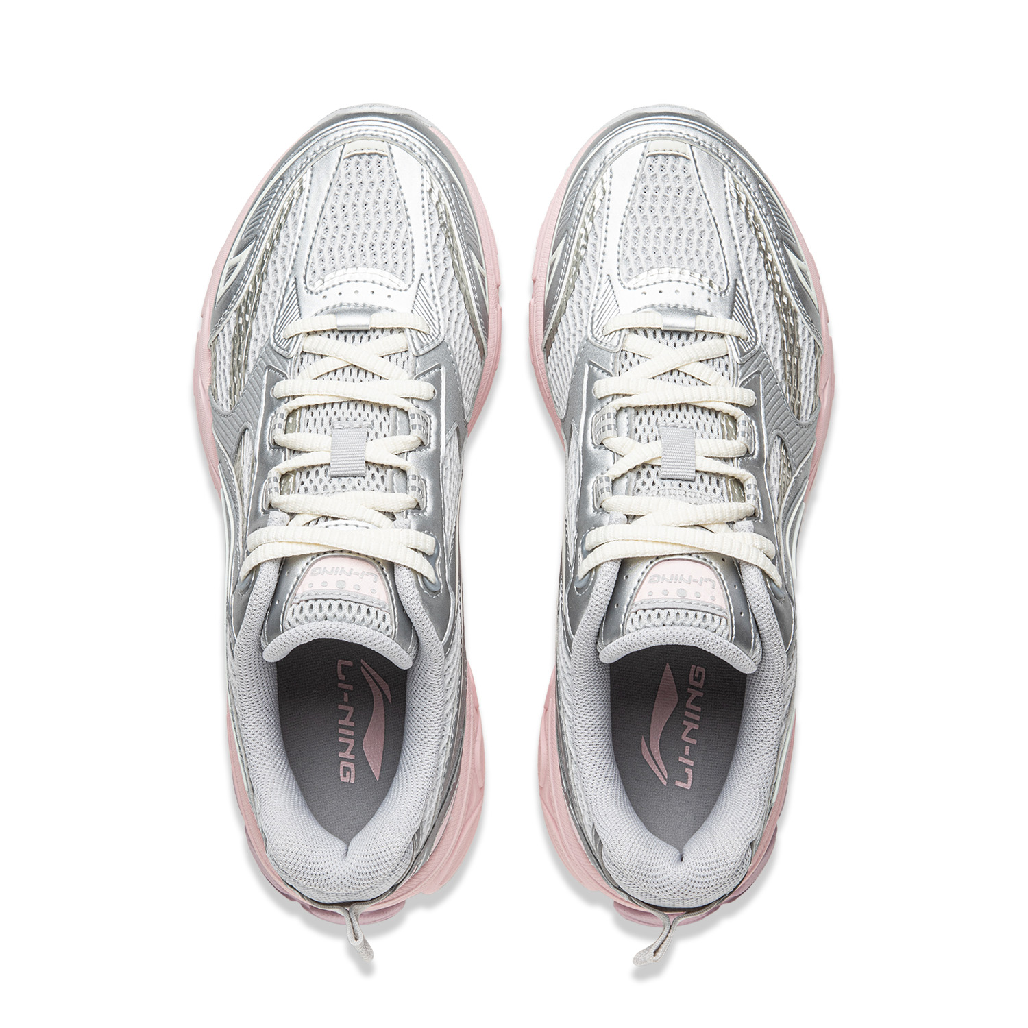Li Ning Fuyao 2.0 Fabric Slip Resistant Abrasion Resistant Support Low top Running Shoes Women’s Silver Pink