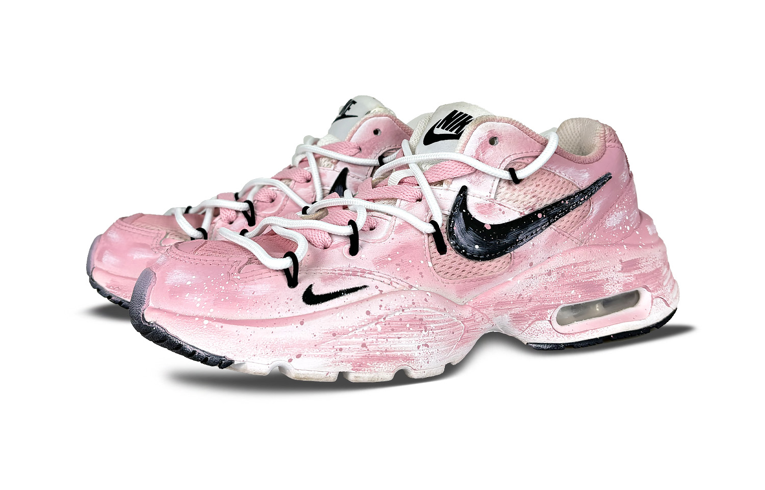 Nike Air Max Fusion Cushioning Slip Resistant Abrasion Resistant Low top Running Shoes Women’s Pink White