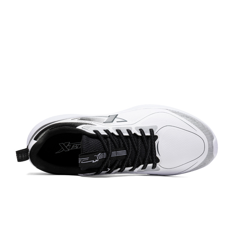 XTEP Cushioning, Wear Resistant Low top Casual Running Shoes Men’s New White Black