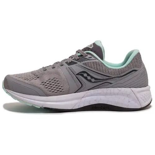 Saucony Omni Qianjing 19 Mesh Slip Resistant Support Lightweight Low top Running Shoes Women's Light Gray