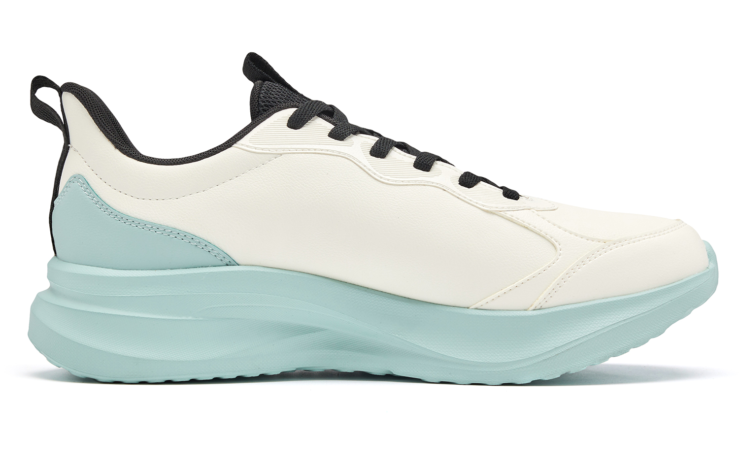 QIAODAN Cushioning, Wear Resistant Low top Casual Running Shoes Men’s Ivory White Shadow Cyan
