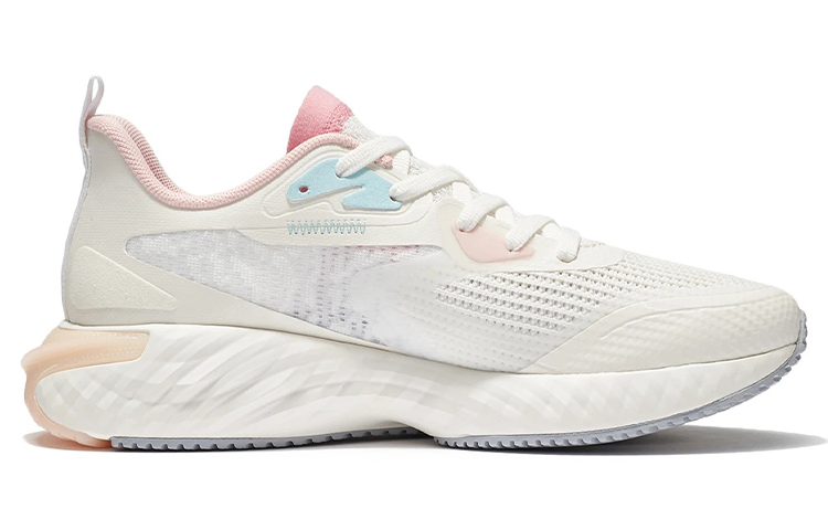 Li Ning Cushioning Slip Resistant Abrasion Resistant Low top Running Shoes Women’s White Pink Blue