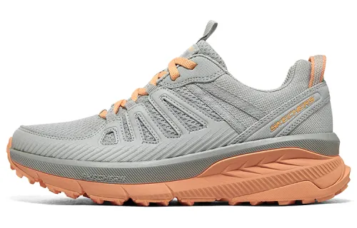 Skechers Switch Back Round Tip Mesh, Textile, Synthetic Leather Low top Trail Running Shoes Women's Gray Orange