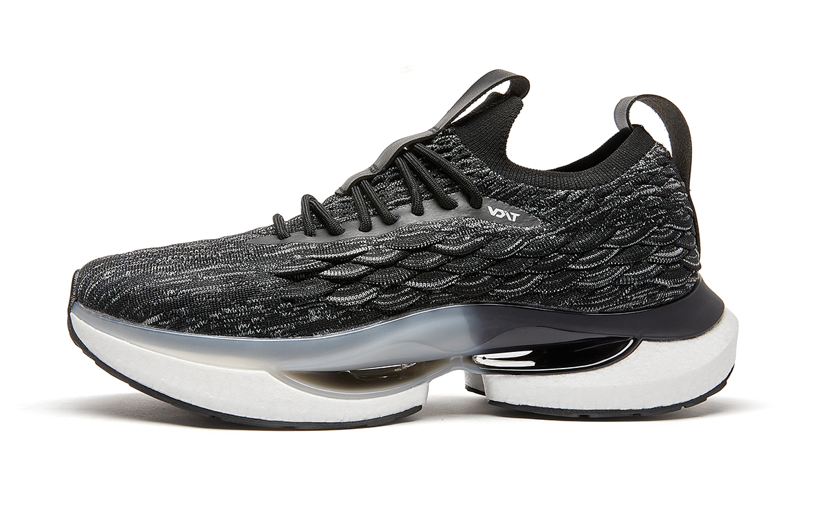 VOIT Slip Resistant, Abrasion Resistant, Breathable Low top Marathon Long Distance Running Shoes Unisex Black