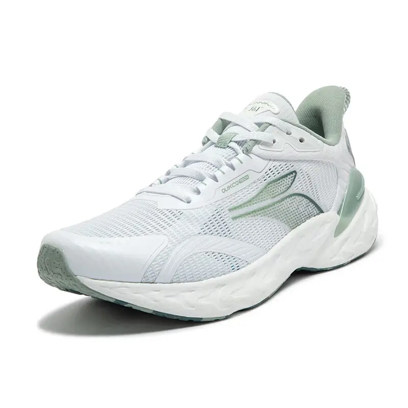 361° Popping Foam Cushioning Breathable Low top Training Running Shoes Men’s White Green