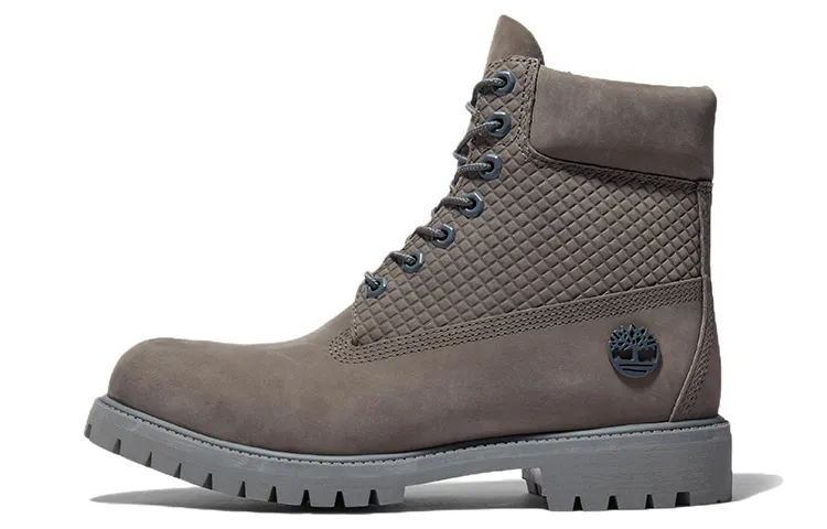 Timberland PREMIUM Leather Waterproof And Wear resistant Short Outdoor Boots Smoke Gray