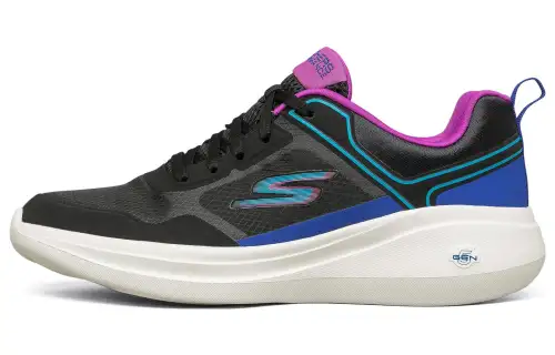 Skechers Fashion Cushioning Slip Resistant Abrasion Resistant Low top Running Shoes Women's Black Blue