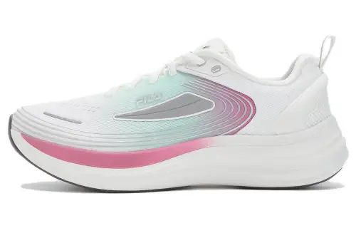 FILA NUVOLE EVO Wear resistant And Lightweight Low top Running Shoes Women's White Cyan Pink