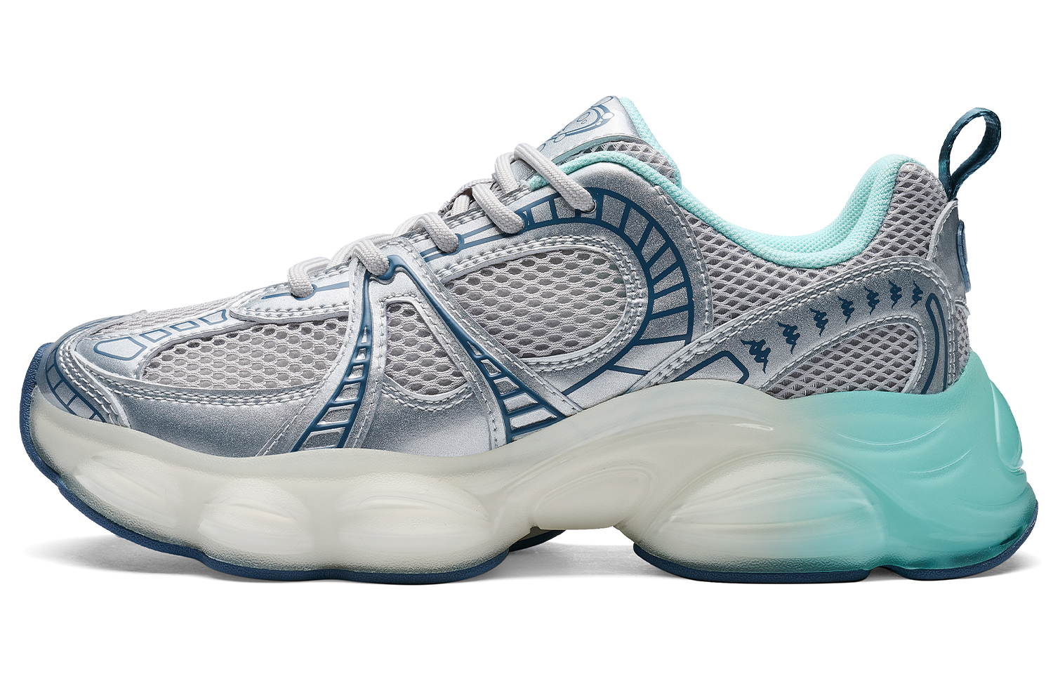 Kappa SERIES Abrasion Resistant Low top Casual Running Shoes Women’s Silver Cool Gray Floating Blue