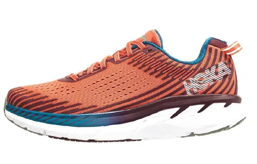 HOKA ONE ONE Clifton 5 Running Shoes Women's Low Top Red/Blue/Black