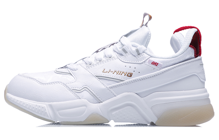 LiNing 001 Daily Gold Rush Journey CNY Durable Breathable Low-Top Running Shoes Women’s White Red