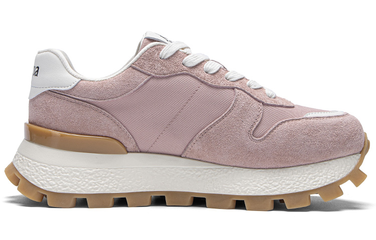Kappa Textile, Synthetic Leather Slip Resistant Abrasion Resistant Low top Running Shoes Women’s Milk Tea Powders