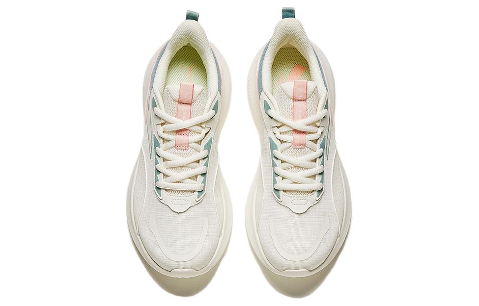 Anta Versatile Abrasion Resistant, Breathable, Lightweight Low top Running Shoes Women’s White Pink Cyan