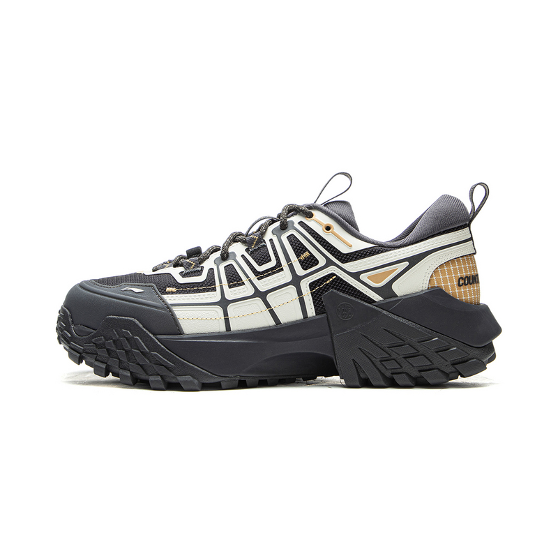 Li Ning Outdoor CF Tracing Cushioning Rebound Low top Outdoor Shoes Unisex Black White Blue