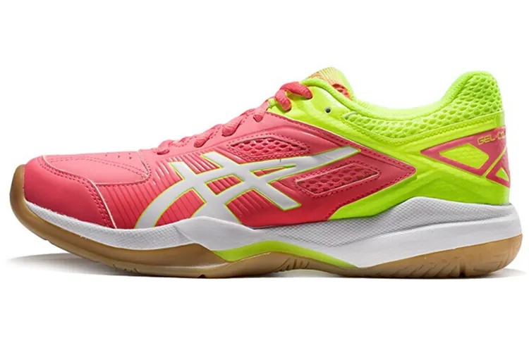 Asics Gel Court Hunter Comfortable Round Toe Textile, Synthetic Leather Low top Running Shoes Women's Pink Yellow