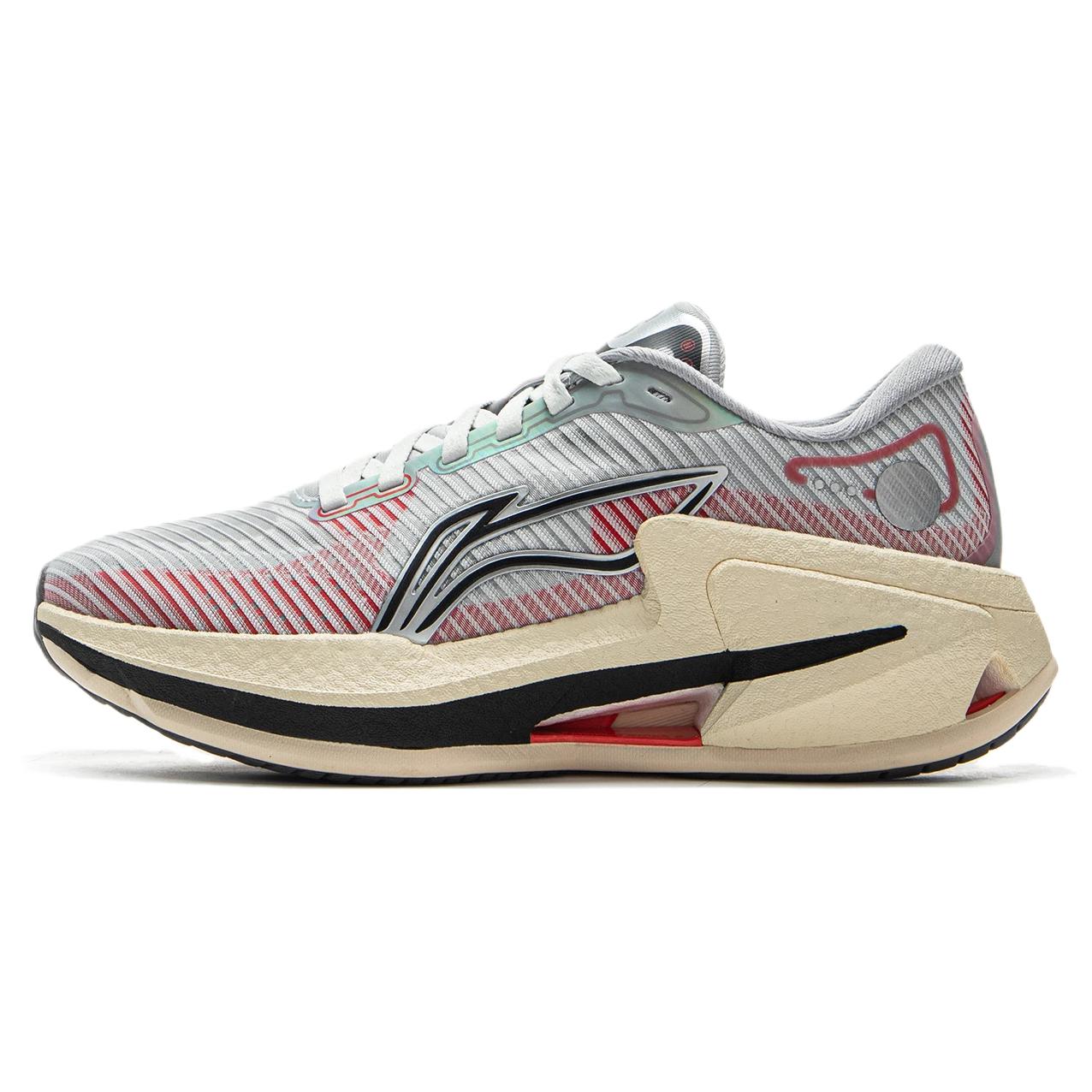 Li Ning Furious Rider 8 Cushioning Lightweight Rebound Low top Casual Running Shoes Women’s Calm Gray Bright Neon