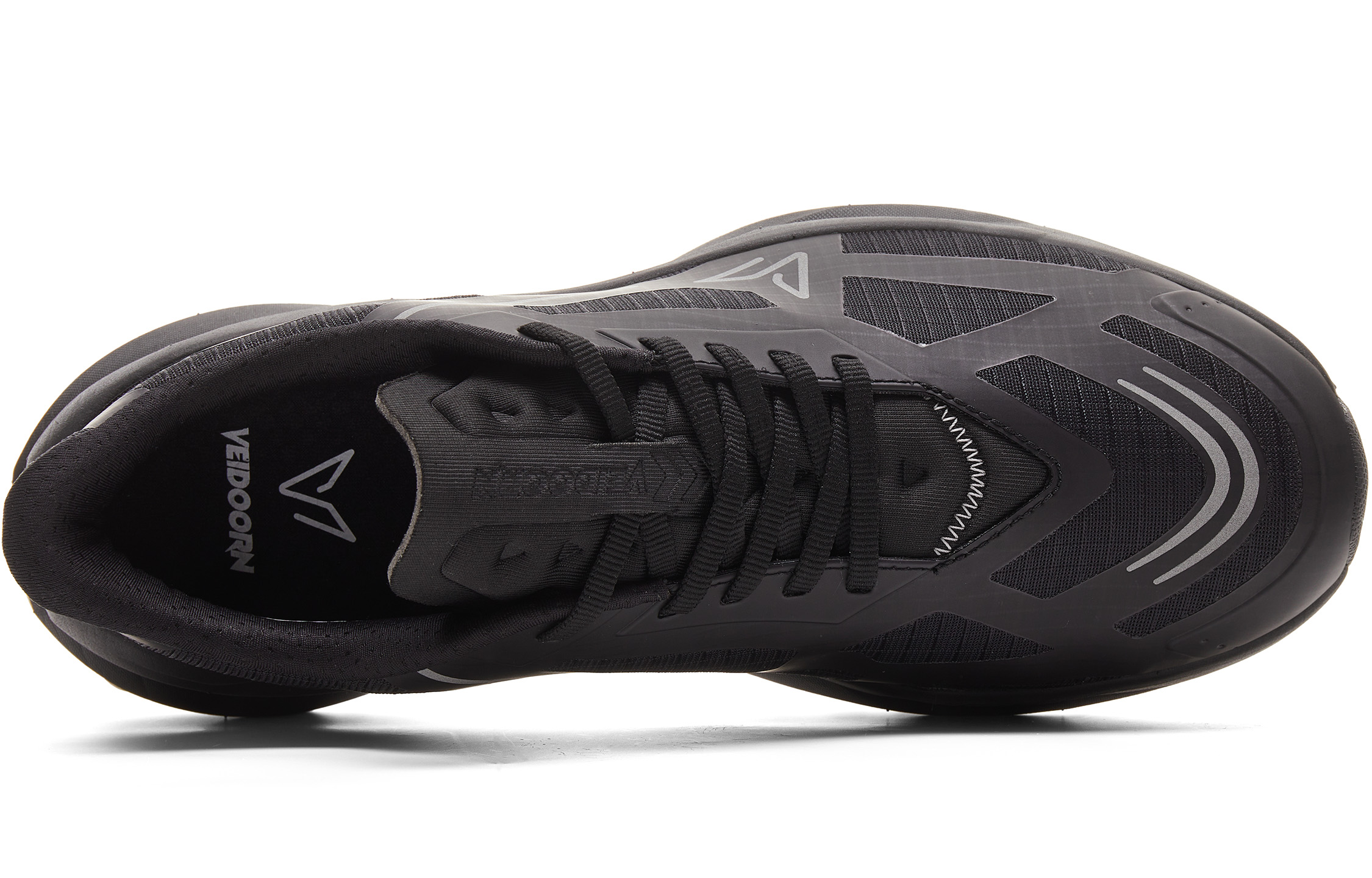 VEIDOORN Running Shoes Unisex Low Top Black