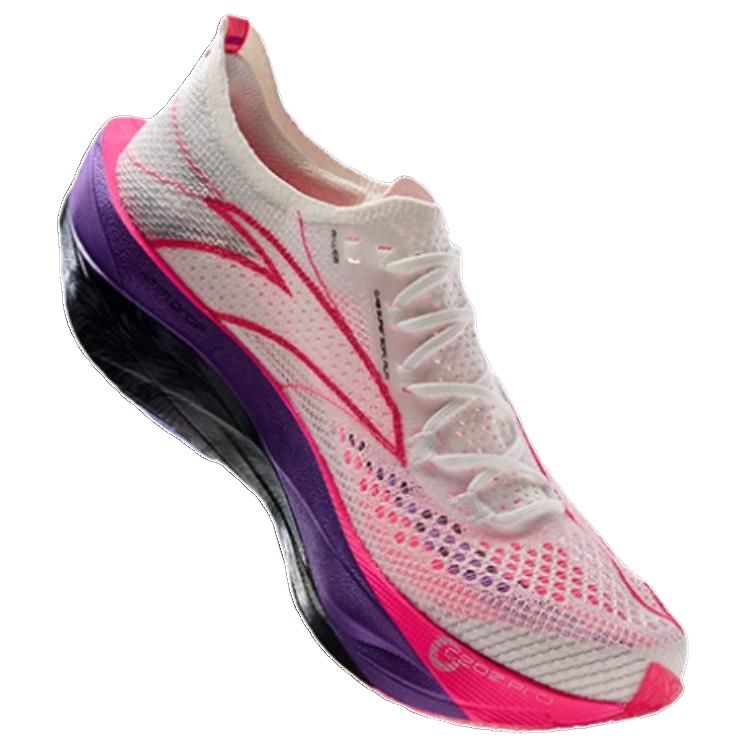 Anta C202 6.0 PRO Low top Carbon Plate Long Distance Running Sprint Running Shoes Women’s White Red Purple