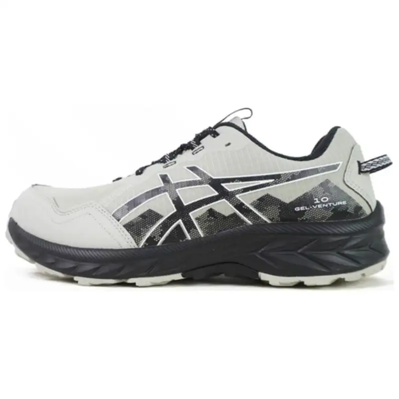Asics GEL VENTURE 10 Comfortable Abrasion Resistant Low top Running Shoes Men's Gray Black