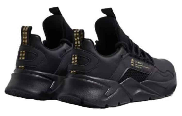 QIAODAN Cushioning Slip Resistant Low top Casual Running Shoes Men’s Black Gold