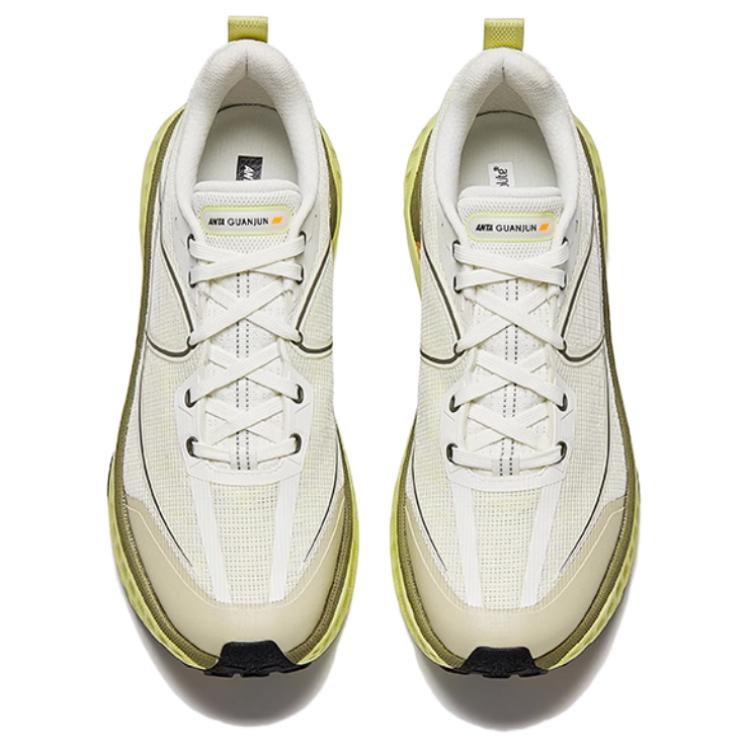 Anta Breathable And Slip Resistant Low top Casual Running Shoes Men’s White Green
