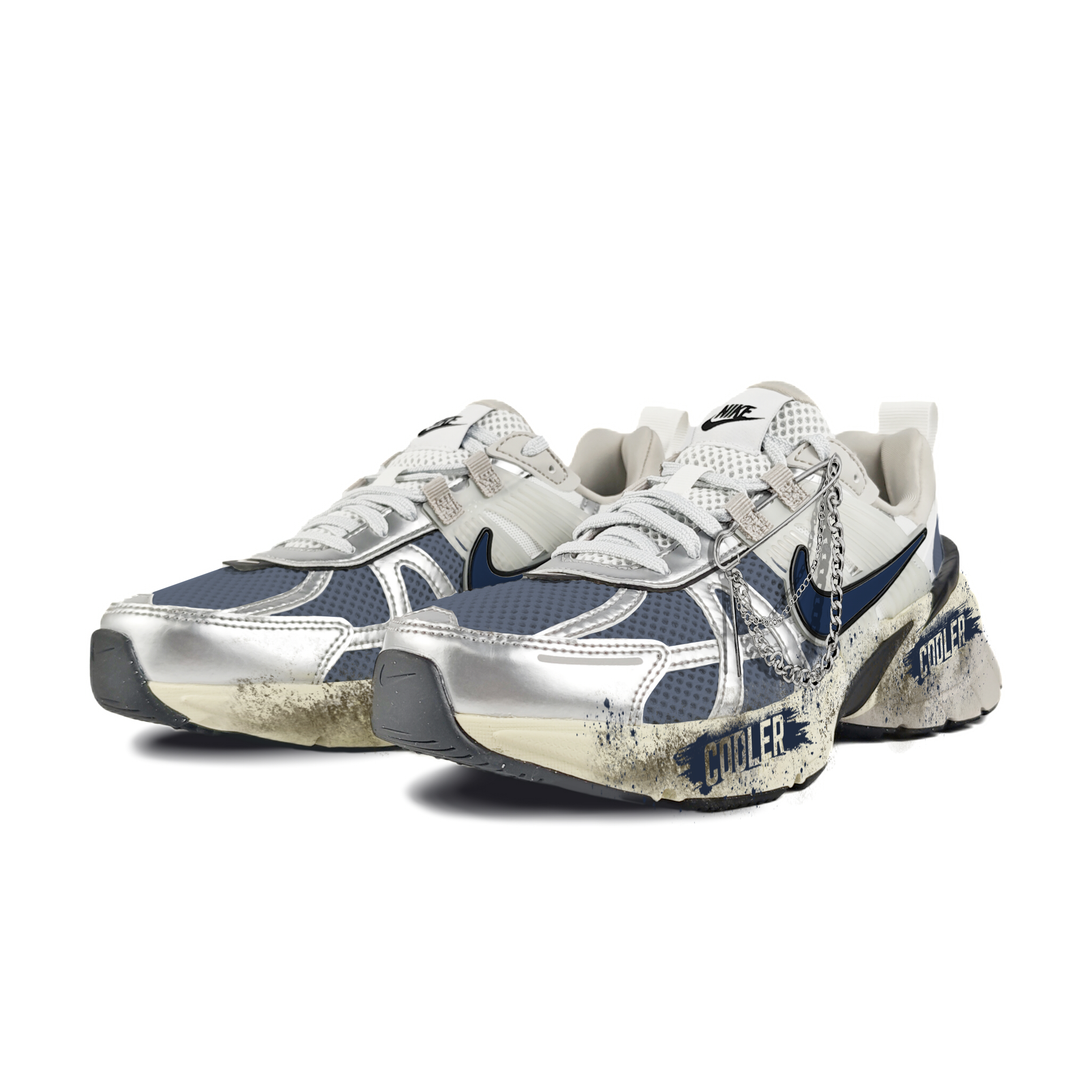 Nike V2K Run Abrasion Resistant Low top Running Shoes Women’s White Gray