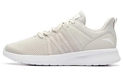 Anta Running Collection Textile, Synthetic Leather Breathable And Lightweight Low top Running Shoes Men's Gray White