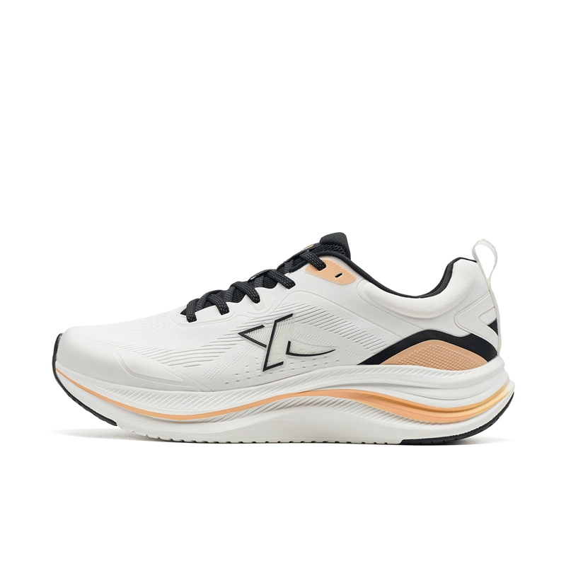 XTEP Cushioning, Wear Resistant Low top Casual City Commuting Running Shoes Men’s Sail White Light Pink Orange