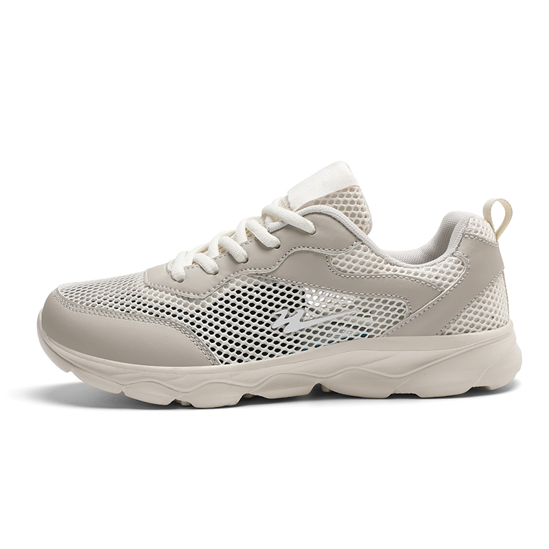 Binary Cushioning Rebound Lightweight Breathable Slip Resistant Low top Casual Running Shoes Women’s Beige