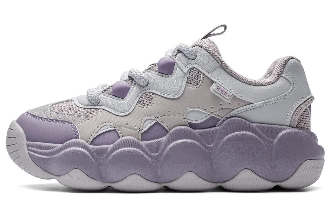 Kappa Back to Back Slip Resistant Abrasion Resistant Low top Chunky Sneakers Women's Purple
