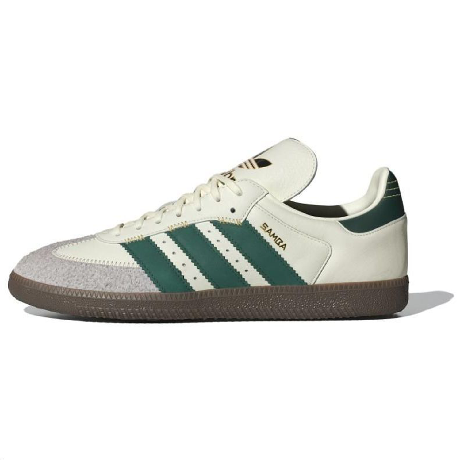 Женские кроссовки adidas originals SAMBA OG (бело-зеленые)